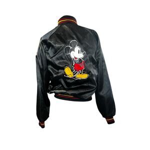 Vintage Disney Wear classic Mickey Mouse satin Nylon bomber jacket youth size 14